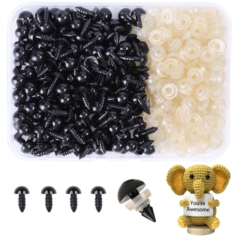XKDOUS 9mm Safety Eyes, 280pcs for Crocheting, Crochet Eyes for Amigurumi, Stuffed Animal Doll Eyes for DIY Crafts - Image 1